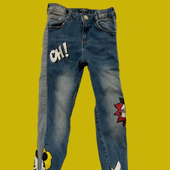 Mango Kids Mickey Mouse Jean Size 6/7 - Picture 1 of 4